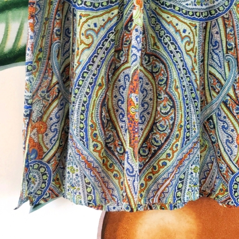Zara Basic Semi-sheer Pasley Multicolor Print Sleeveless Silky Dress, Size S. - Picture 7 of 16